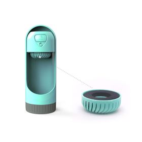Pet Water Drinking Fountain Lock Water Pet Accompanying Cup Outdoor Leakproof Travel Bottle Drinking Fountain - green