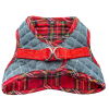 Step-In Denim Dog Harness - Red Plaid - XL - Red Plaid