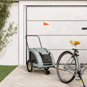 Pet Bike Trailer Gray Oxford Fabric and Iron - Gray