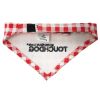 Touchdog 'Bad-to-the-Bone' Plaid Patterned Fashionable Velcro Bandana - Red - Medium