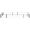 Dog Kennel Black 161.5 ft² Steel - Black