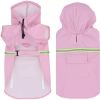 Waterproof Dog Raincoat Leisure Lightweight Dog Coat Jacket Reflective Rain Jacket with Hood for Small Medium Large Dogs - pink