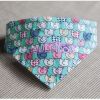 Touchdog 'Bad-to-the-Bone' Elephant Patterned Fashionable Velcro Bandana - Aqua - Small