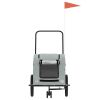 Pet Bike Trailer Gray Oxford Fabric and Iron - Gray