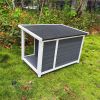 Outdoor Wooden Dog House Dog Kennel with Opening Hinged Roof for Easy Cleaning, Indoor Solid Wood Dog Cage - as Pic