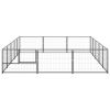 Dog Kennel Black 161.5 ft² Steel - Black