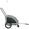 Pet Bike Trailer Gray Oxford Fabric and Iron - Gray