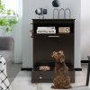 Pet Feeder Station with Stainless Steel Bowl - Coffee