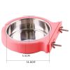 Stainless steel pet bowl hanging bowl tableware overturn proof dog bowl dog bowl cat bowl feeder - Small blue