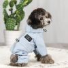 Pet dog clothing waterproof breathable reflective clothing small dog raincoat; Light reflecting strip - Blue - S