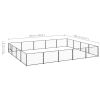 Dog Kennel Black 215.3 ft² Steel - Black